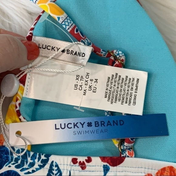 NWT Lucky Brand Multicolored Tankini Top XS - Picture 8 of 10